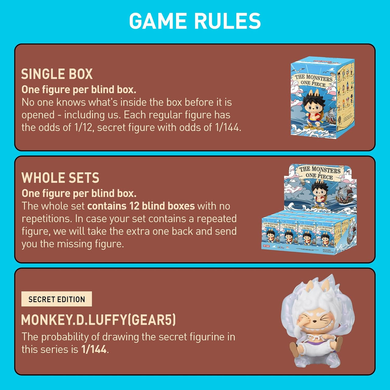 POP MART The Monsters x One Piece Blind Box Figures by LAB7 Malta, Europe