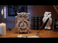 ROKR 3D Wooden Puzzle Owl Clock Mechanical Gears LK503