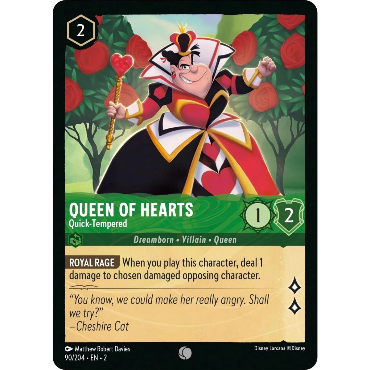 Queen of Hearts - Quick-Tempered (90/204) (Rise of the Floodborn) in Malta | LAB7