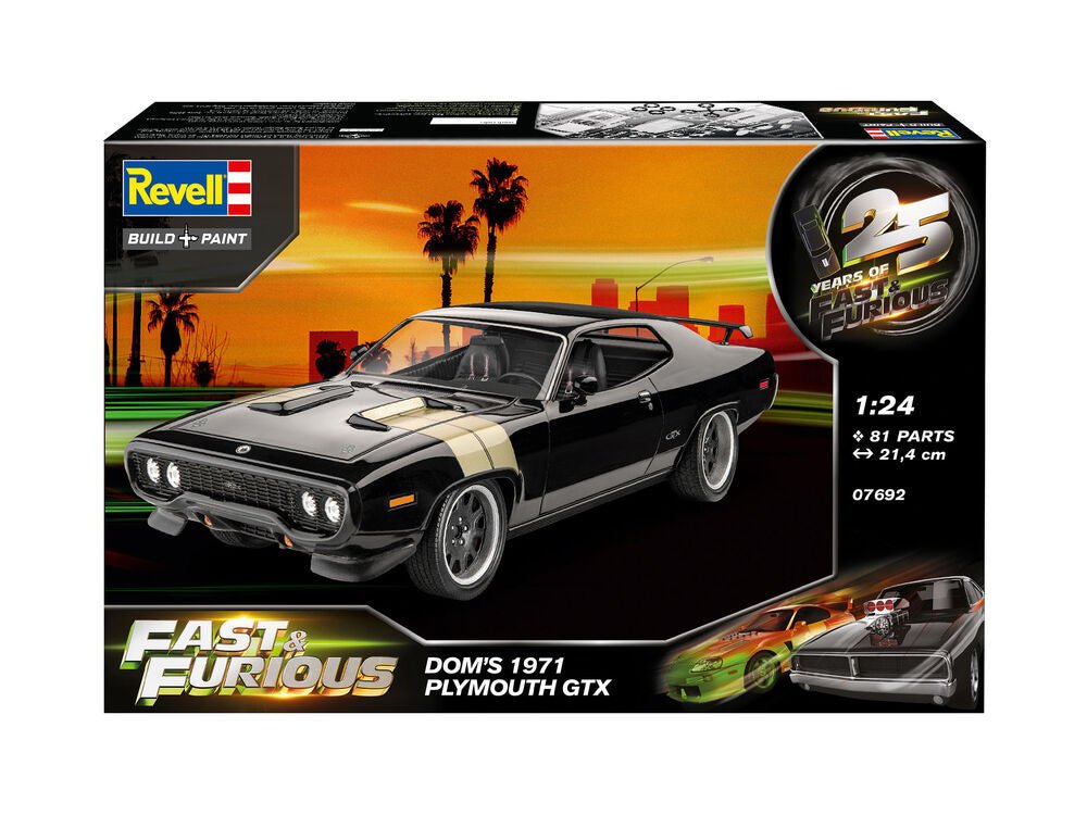 Revell Fast & Furious – Dominic's 1971 Plymouth GTX Model Kit (1:24 Scale)