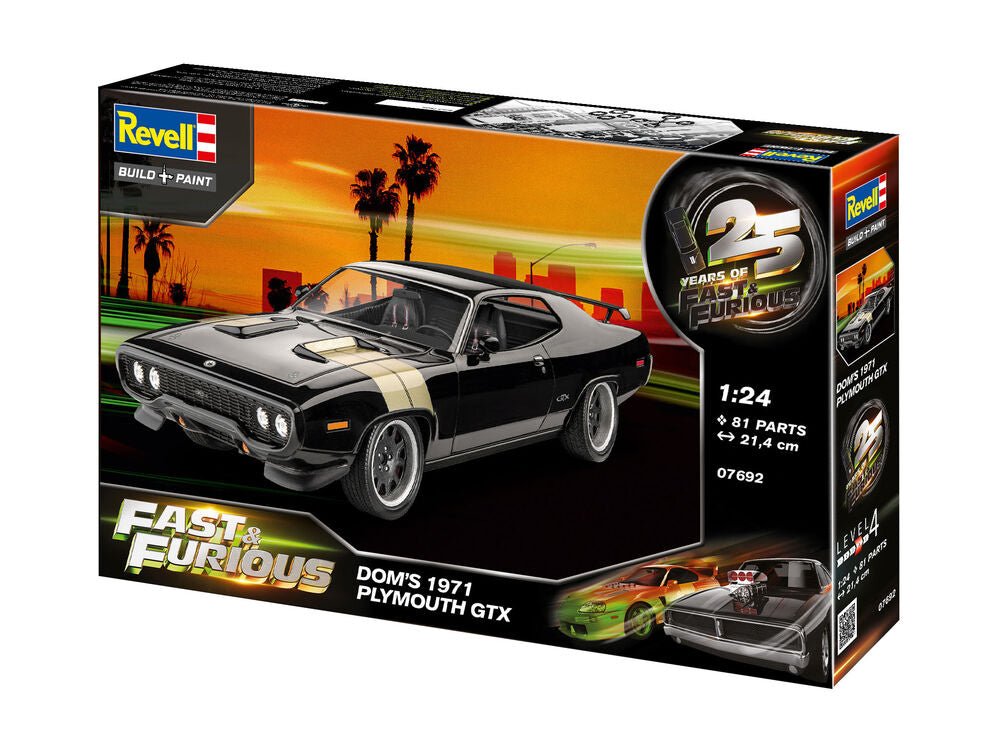 Revell Fast & Furious – Dominic's 1971 Plymouth GTX Model Kit (1:24 Scale)