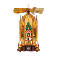 ROKR Blessed Christmas Pyramid AMB01 – 264-Piece Wooden 3D Puzzle & Christmas Decoration