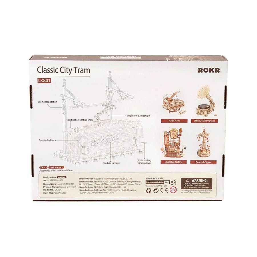 ROKR Classic City Tram LK801 – Mechanical 3D Wooden Puzzle in Malta | LAB7