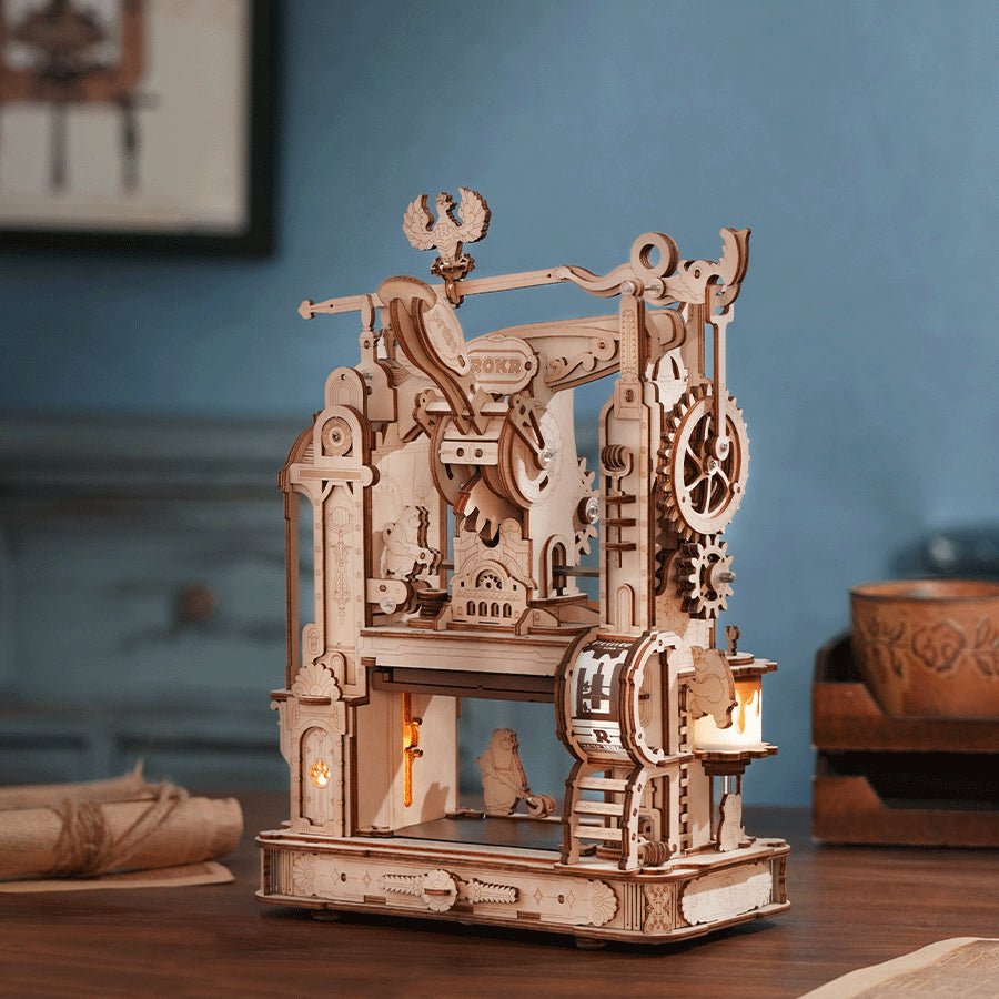 ROKR Classic Printing Press LK602 – DIY Mechanical Printing Machine 3D Puzzle in Malta | LAB7