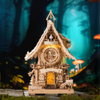ROKR Cuckoo Clock LC901 – Wooden DIY Fairy Tale Cottage Clock (Natural Wood) by LAB7 Malta, Europe