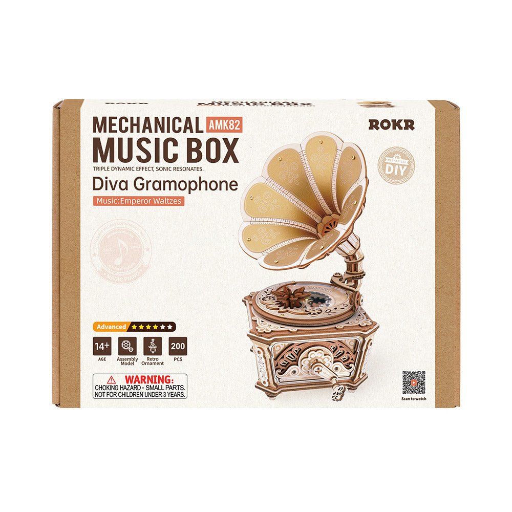 ROKR Diva Gramophone Music Box Wooden 3D Puzzle AMK82 in Malta | LAB7