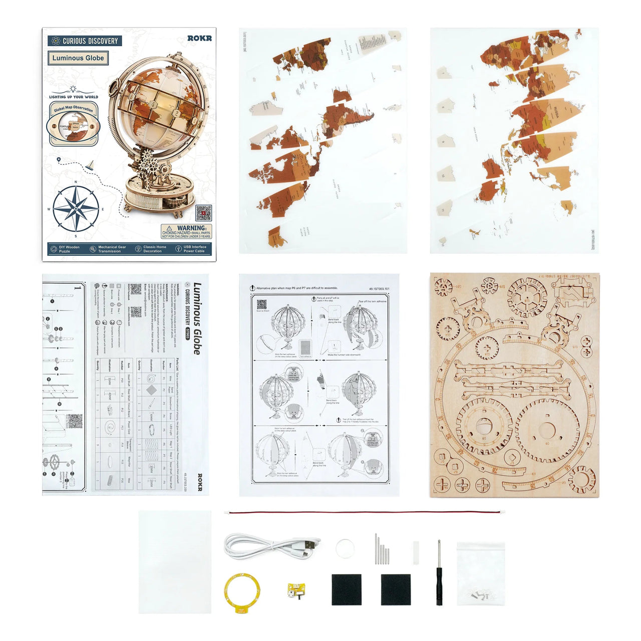 ROKR DIY 3D Wooden Puzzle Mechanical Orrery ST001 by LAB7 Malta, Europe