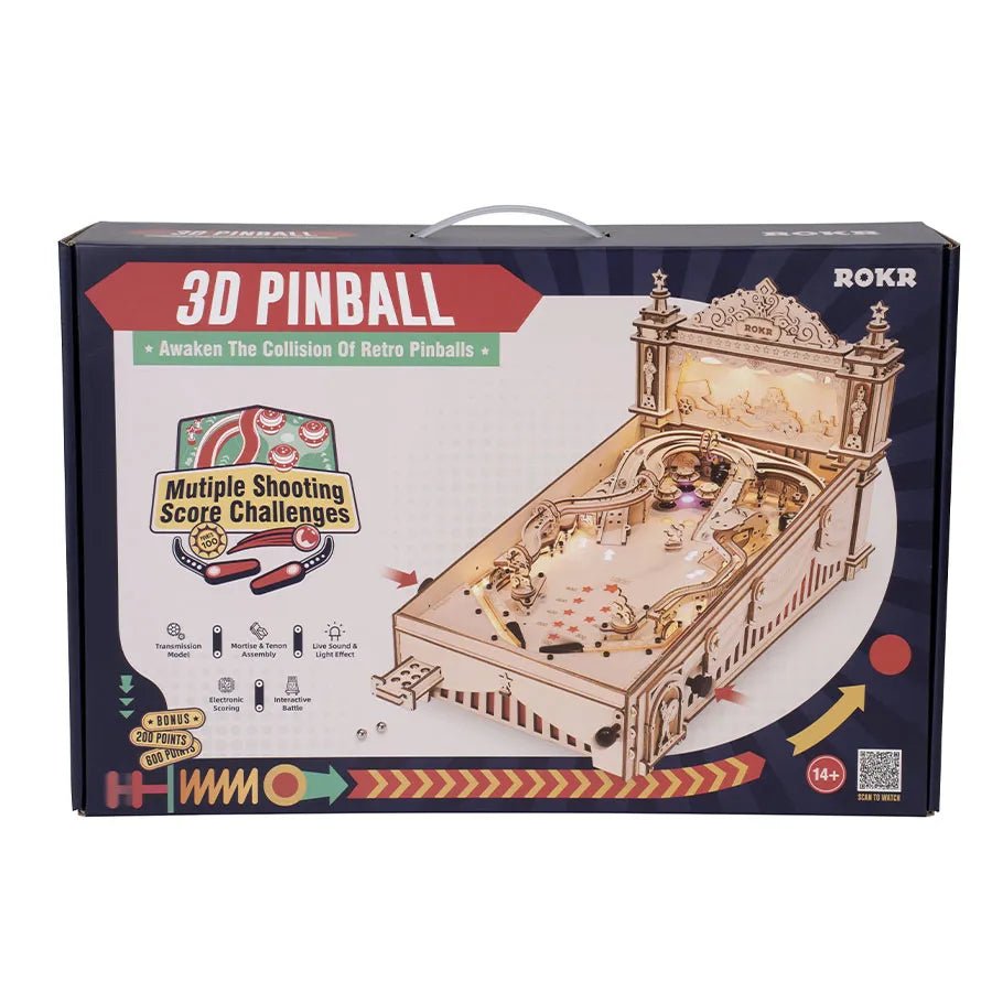 ROKR EG01 3D Pinball Machine – Mechanical Wooden Puzzle in Malta | LAB7