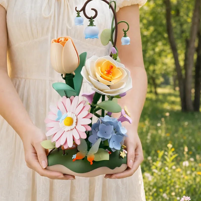 ROKR Garden Ramble AF02D – DIY 3D Blooming Flower Puzzle with LED Lights & Moving Flowers