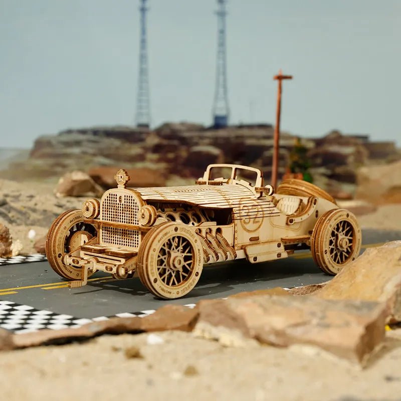 ROKR Grand Prix Car MC401 – 1:16 Vintage Sports Car 3D Wooden Puzzle in Malta | LAB7