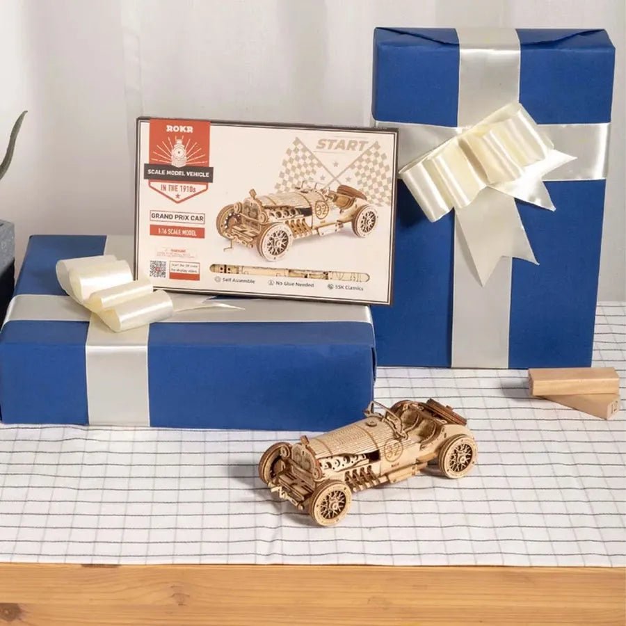 ROKR Grand Prix Car MC401 – 1:16 Vintage Sports Car 3D Wooden Puzzle in Malta | LAB7