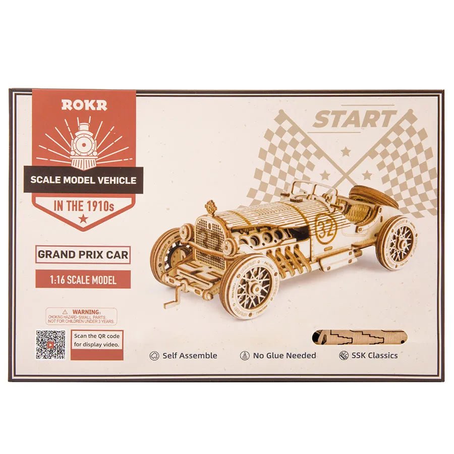 ROKR Grand Prix Car MC401 – 1:16 Vintage Sports Car 3D Wooden Puzzle in Malta | LAB7