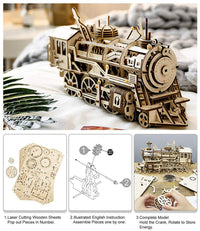 ROKR Locomotive LK701 – Mechanical Gears 3D Wooden Puzzle in Malta | LAB7