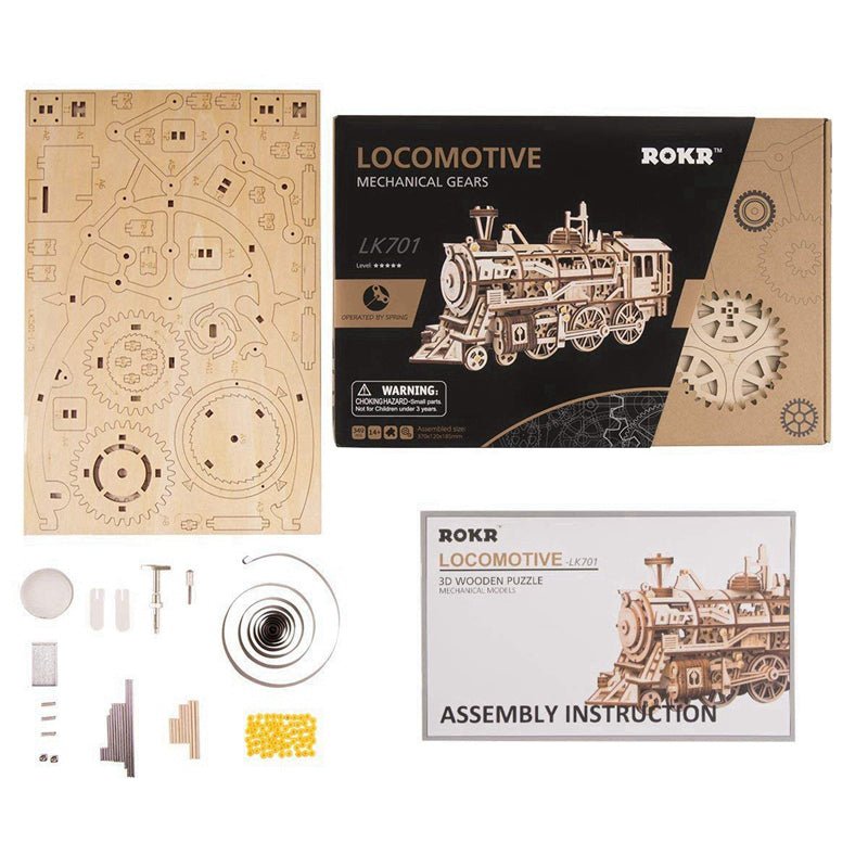 ROKR Locomotive LK701 – Mechanical Gears 3D Wooden Puzzle in Malta | LAB7