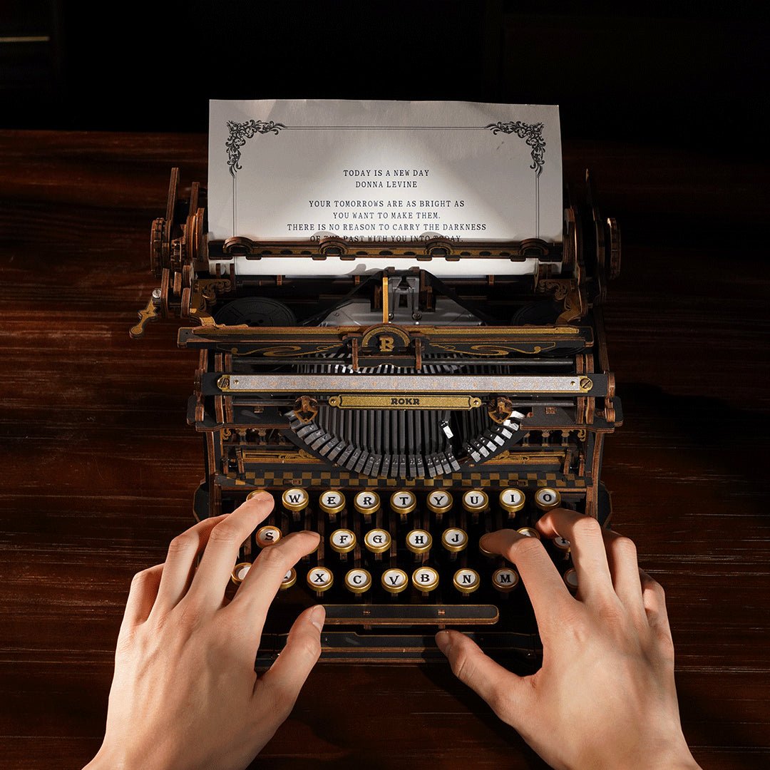 ROKR Mechanical Typewriter LK703B (Classic Version) – 3D Wooden Puzzle in Malta | LAB7