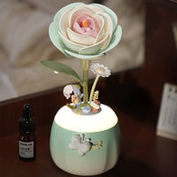 ROKR Minty Camellia Lamp AF02S – DIY 3D Flower Night Light with Moving Petals & Adjustable Brightness
