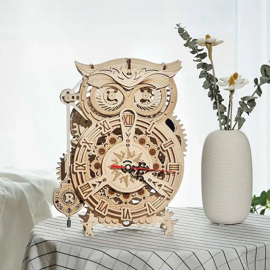 ROKR Owl Clock LK503 – Mechanical Gears 3D Wooden Puzzle in Malta | LAB7