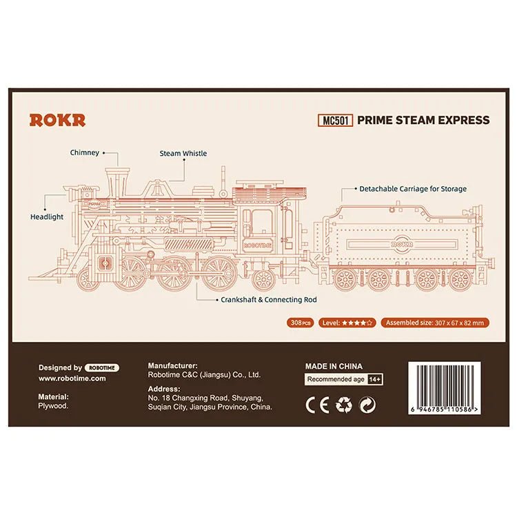 ROKR 3D Wooden Puzzle Prime Steam Express MC501 by LAB7 Malta, Europe