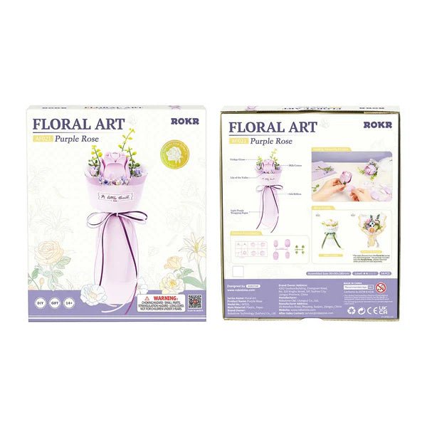 ROKR Purple Rose AF021 – 54-Piece DIY 3D Flower Bouquet Puzzle