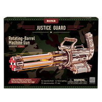 ROKR Rotating-Barrel Machine Gun LQA01 – Mechanical 3D Wooden Puzzle & Rubber Band Shooter