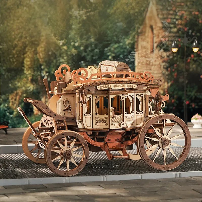 ROKR Stagecoach Mechanical Music Box 3D Wooden Puzzle AMKA1 by LAB7 Malta, Europe