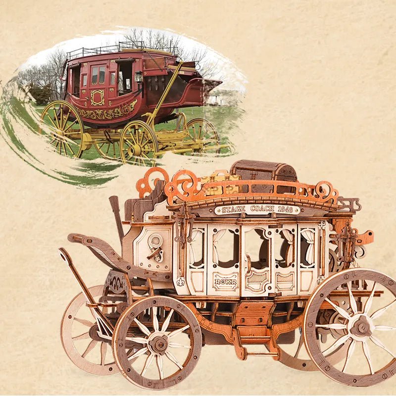 ROKR Stagecoach Mechanical Music Box 3D Wooden Puzzle AMKA1 by LAB7 Malta, Europe