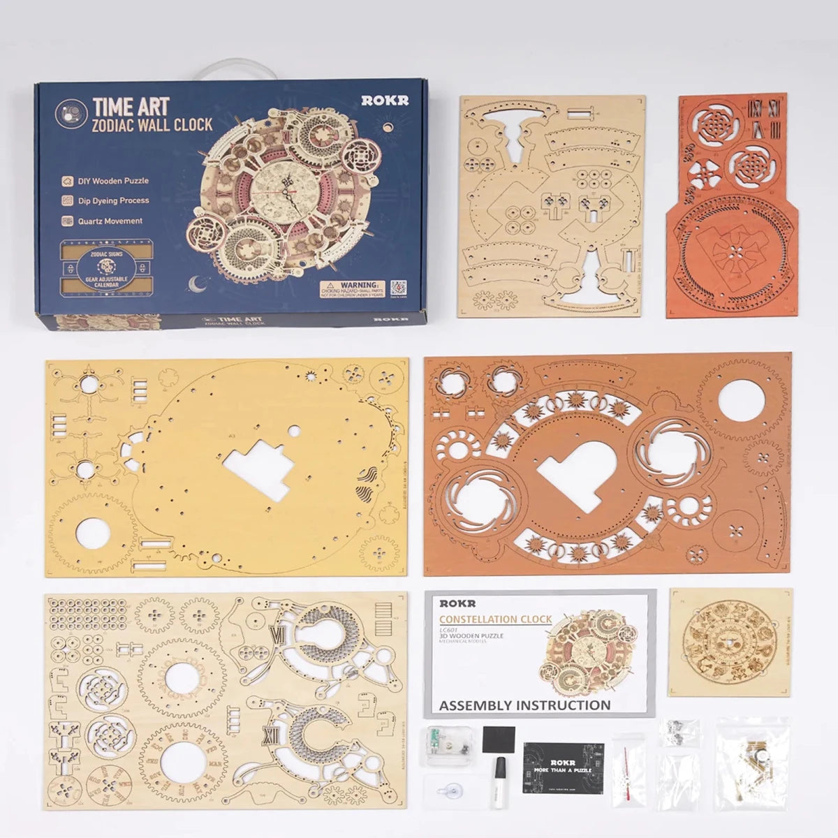ROKR Zodiac Wall Clock 3D Wooden Puzzle LC601 in Malta | LAB7