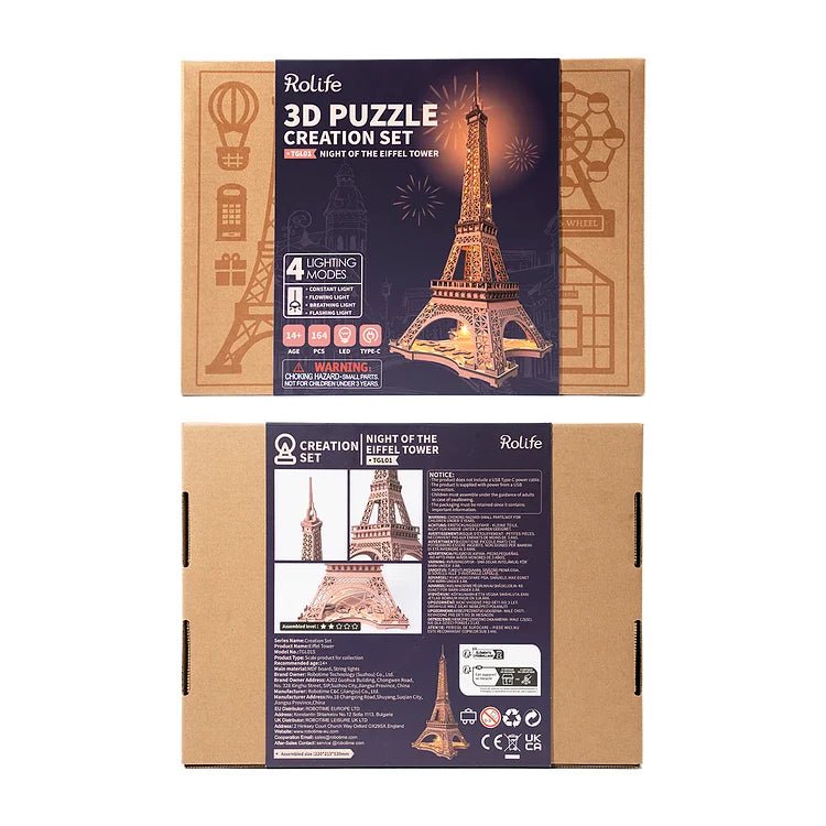 Rolife 3D Wooden Puzzle Night of the Eiffel Tower TGL01 in Malta | LAB7