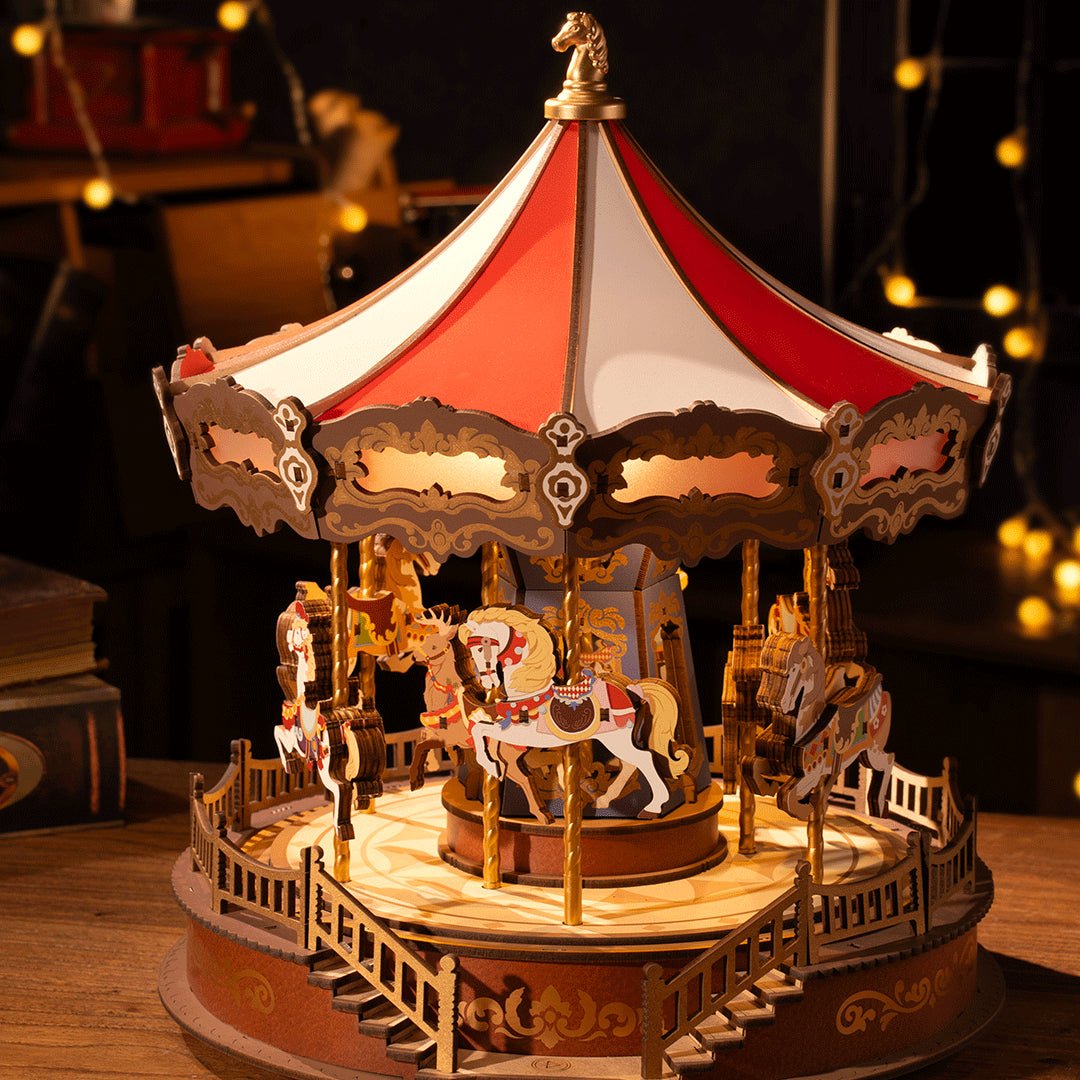 ROLIFE 3D Wooden Puzzles Music Box Classic Carousel by LAB7 Malta, Europe