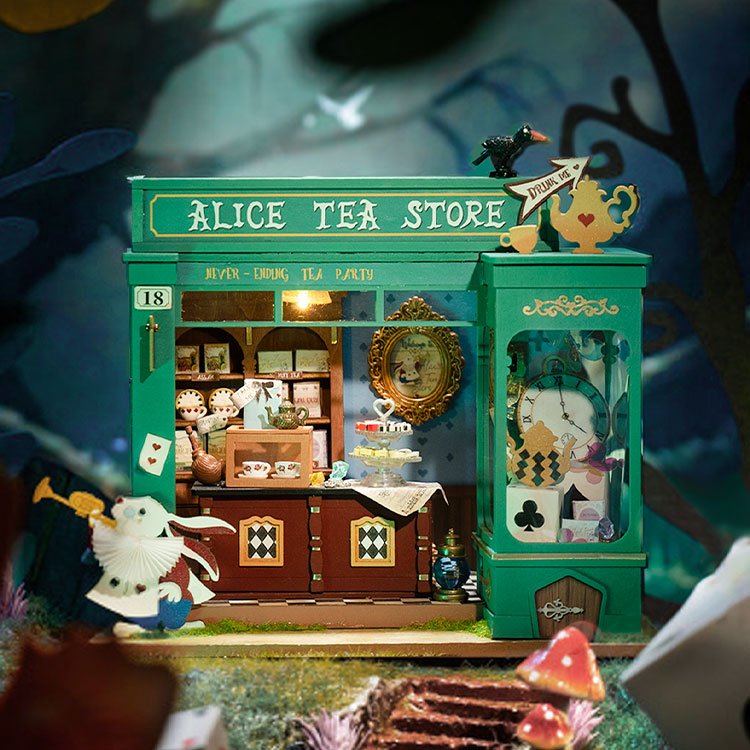 Rolife Alice's Tea Store DG156-C DIY Miniature House Kit with LED Lights