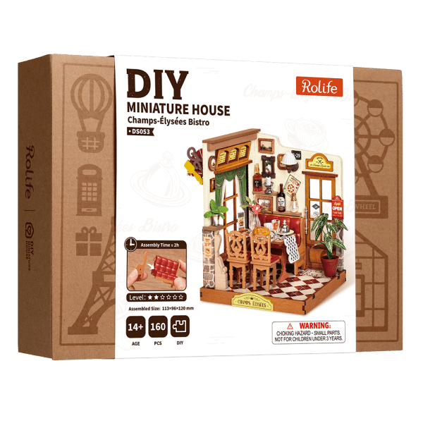 Rolife Champs-Élysées Bistro DS053 – 160-Piece DIY Miniature House Kit