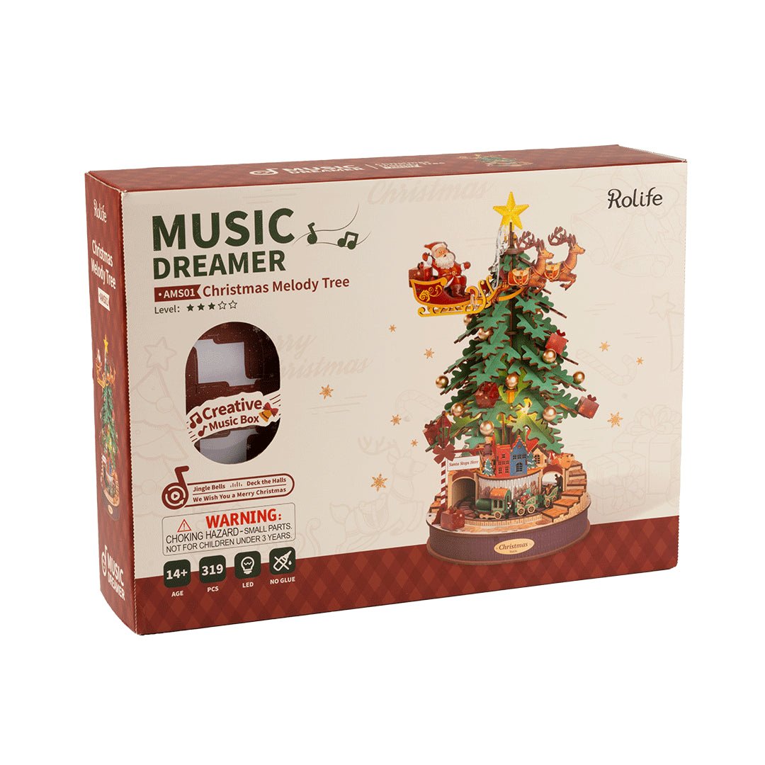 Rolife Christmas Melody Tree Mechanical Music Box 3D Wooden Puzzle AMS01 in Malta | LAB7