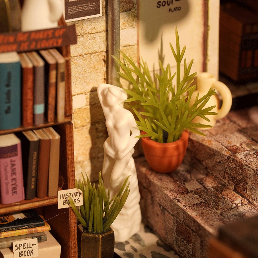 Rolife Corner Bookstore DG164 – DIY Miniature Outdoor Bookshop House in Malta | LAB7