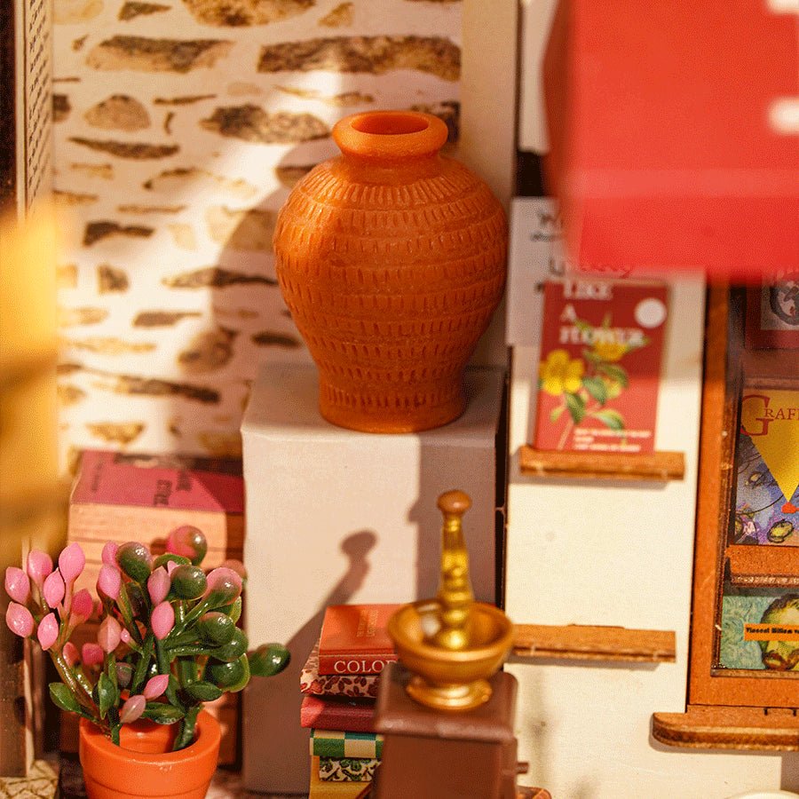 Rolife Corner Bookstore DG164 – DIY Miniature Outdoor Bookshop House in Malta | LAB7