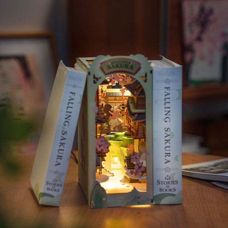 Rolife DIY Book Nook Falling Sakura Shelf Insert TGB05 by LAB7 Malta, Europe