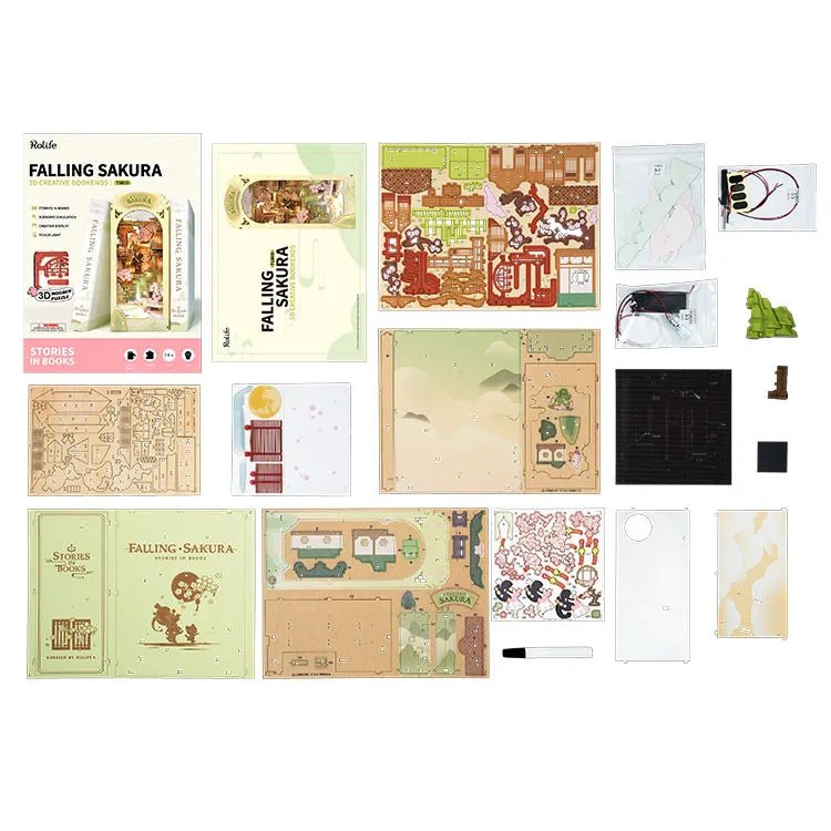 Rolife DIY Book Nook Falling Sakura Shelf Insert TGB05 by LAB7 Malta, Europe