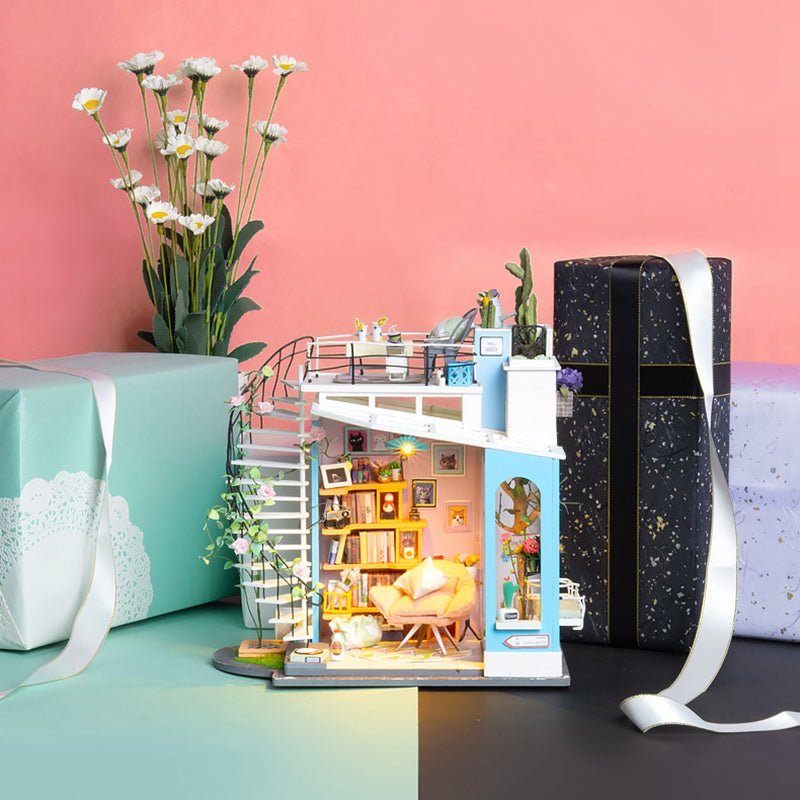 Rolife Dora’s Loft DG12 – DIY Miniature Duplex Apartment Dollhouse Kit in Malta | LAB7
