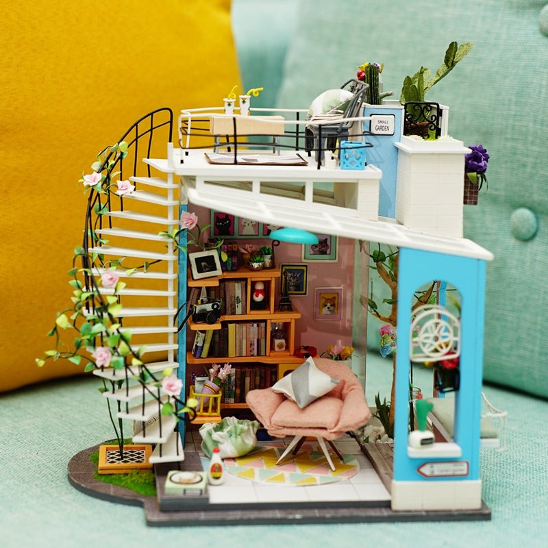 Rolife Dora’s Loft DG12 – DIY Miniature Duplex Apartment Dollhouse Kit in Malta | LAB7