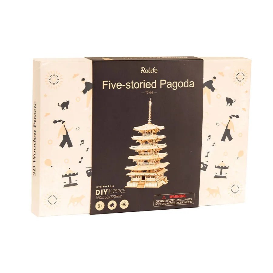 Rolife DIY 3D Wooden Puzzle Five - storied Pagoda TGN02 by LAB7 Malta, Europe
