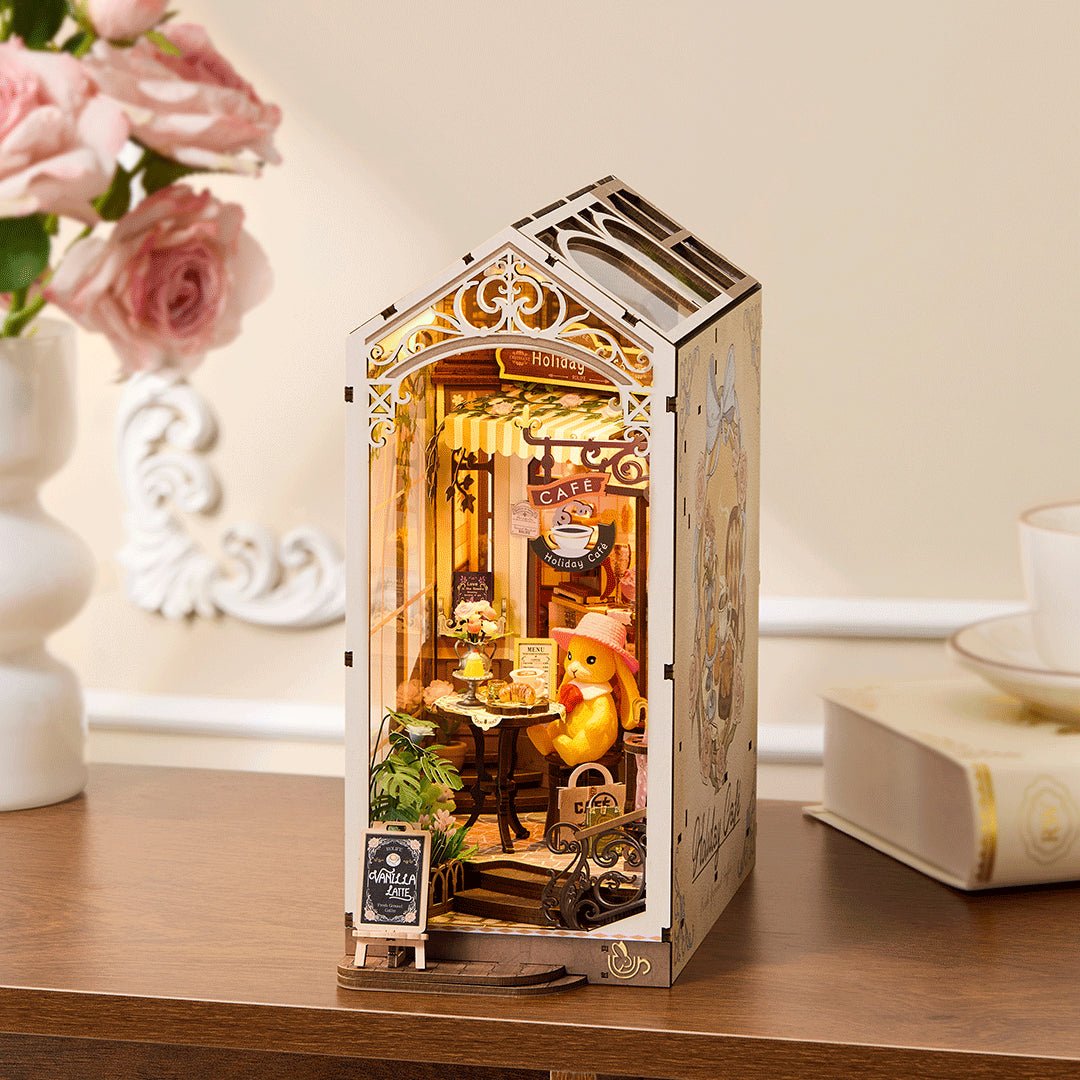 Rolife Holiday Cafe DIY Book Nook Shelf Insert TGB15 in Malta | LAB7