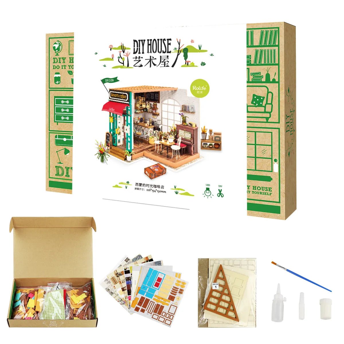 Rolife Simon’s Coffee DG109 – DIY Miniature Café Dollhouse Kit in Malta | LAB7