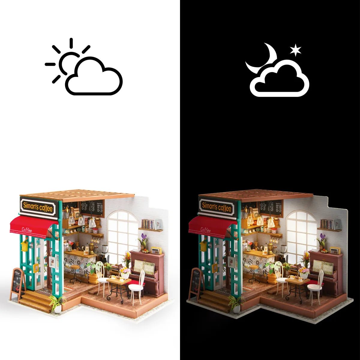 Rolife Simon’s Coffee DG109 – DIY Miniature Café Dollhouse Kit in Malta | LAB7