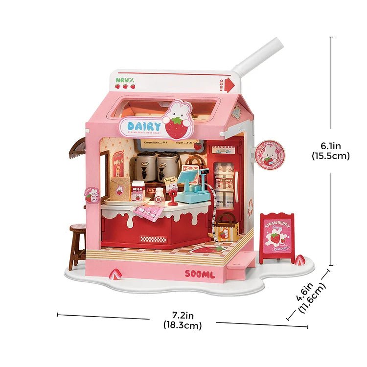 Rolife DIY Miniature House Kit Strawberry Milk Box DS034 by LAB7 Malta, Europe