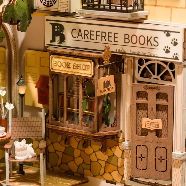 Rolife Sunshine Town TGB02 – DIY Miniature Street Book Nook Shelf Insert Kit in Malta | LAB7
