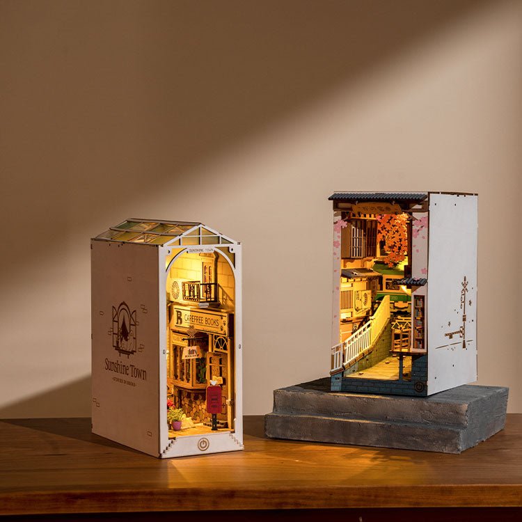 Rolife Sunshine Town TGB02 – DIY Miniature Street Book Nook Shelf Insert Kit in Malta | LAB7