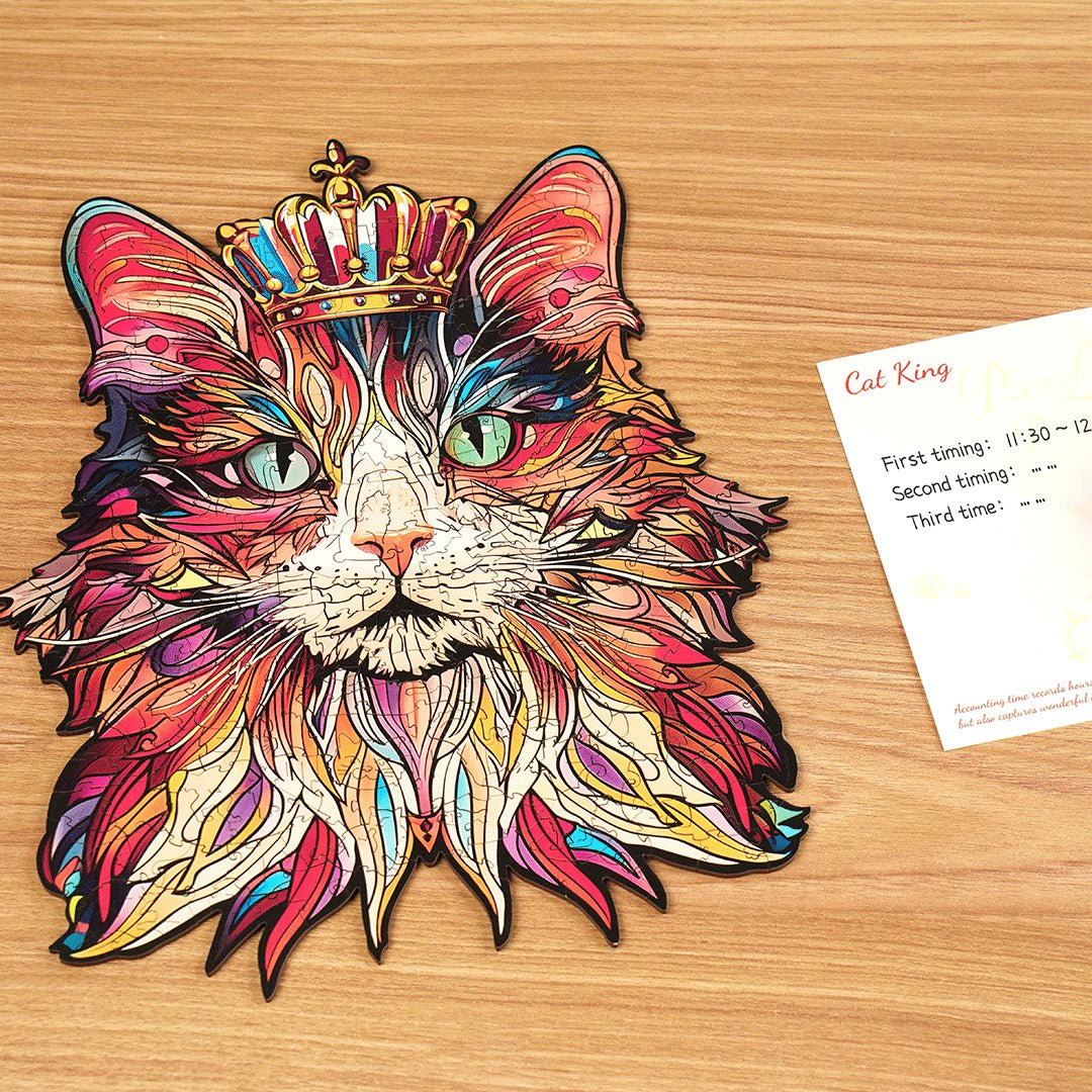 Rowood Cat King TA002 – Wooden Shaped Jigsaw Puzzle by LAB7 Malta, Europe