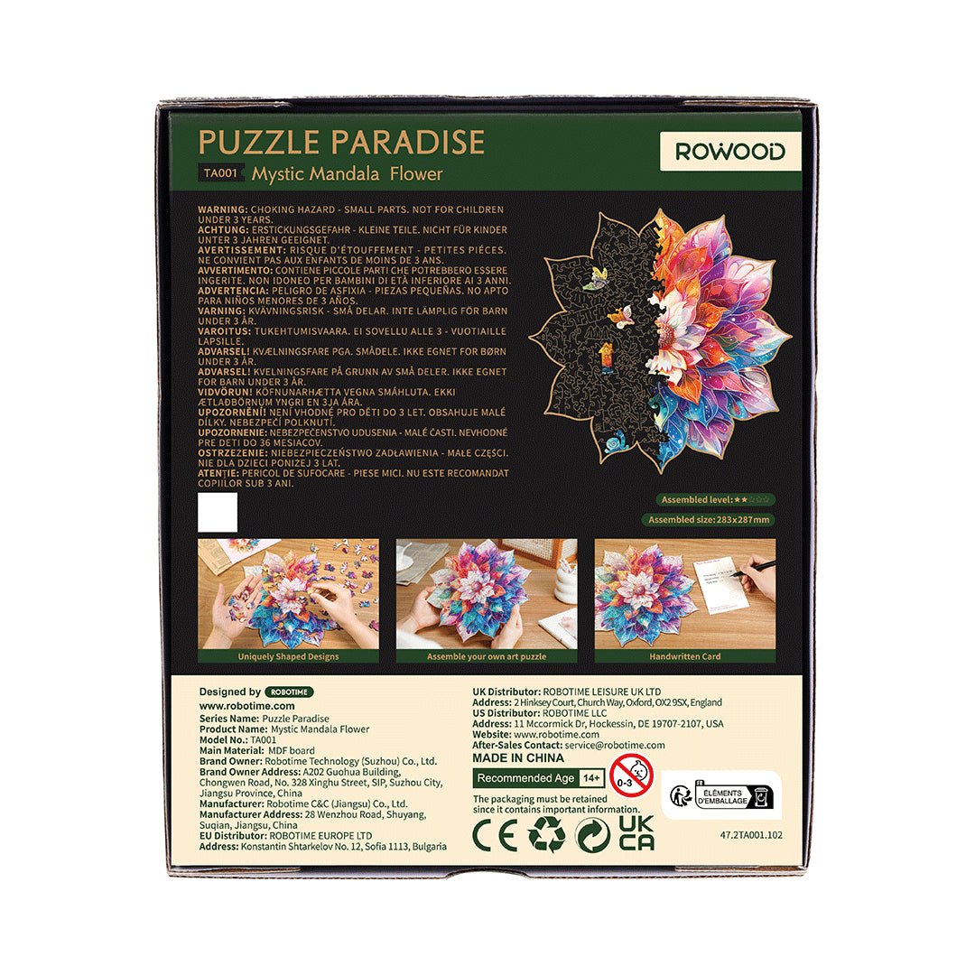 Rowood Mystic Mandala Flower TA001 – Wooden Shaped Jigsaw Puzzle in Malta | LAB7