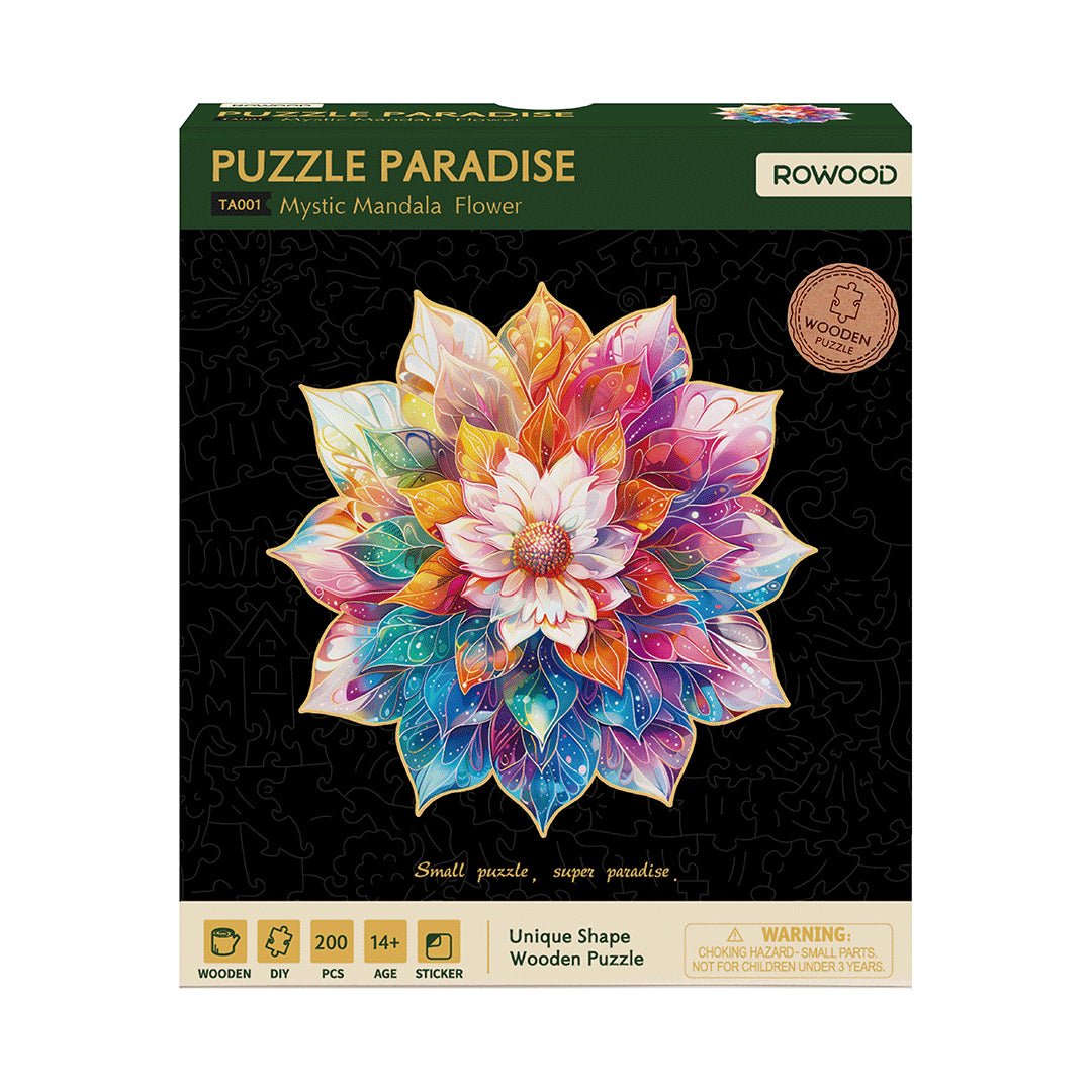 Rowood Mystic Mandala Flower TA001 – Wooden Shaped Jigsaw Puzzle by LAB7 Malta, Europe