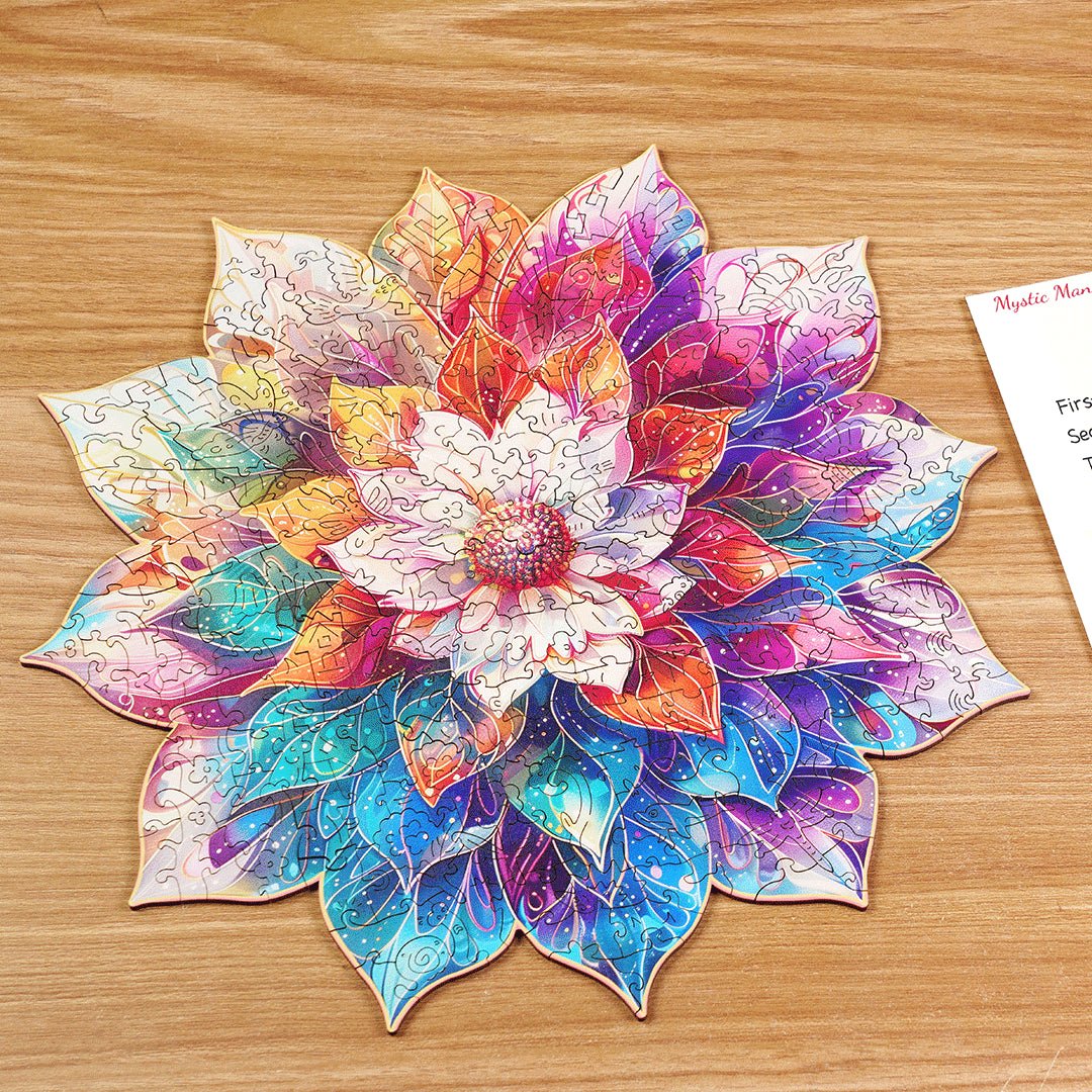 Rowood Mystic Mandala Flower TA001 – Wooden Shaped Jigsaw Puzzle by LAB7 Malta, Europe