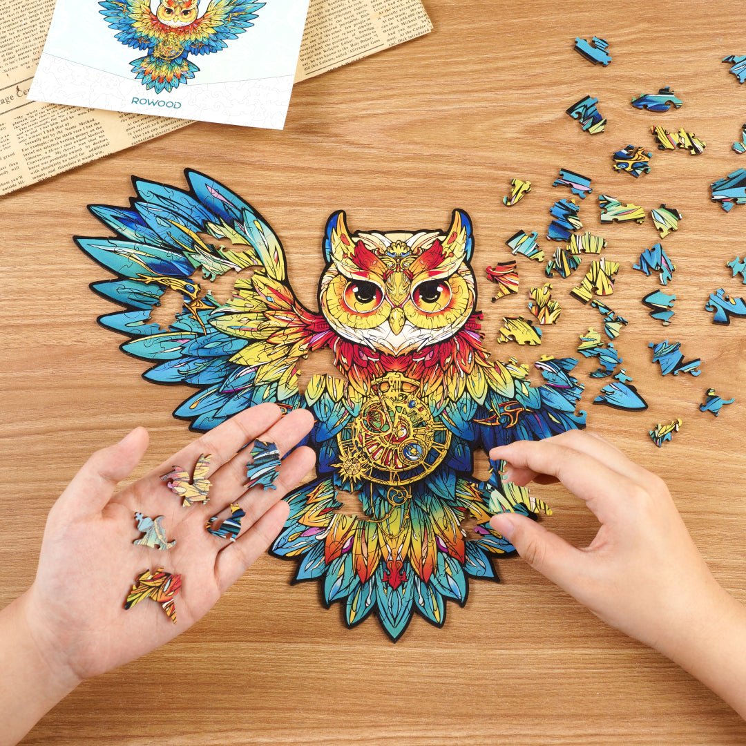 Rowood Wooden Jigsaw Puzzle Owl Flower TA004 by LAB7 Malta, Europe